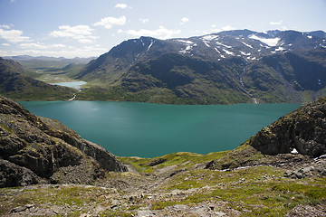 Image showing Besseggen Ridge in Jotunheimen National Park, Norway