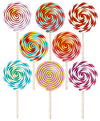 Image showing Candy on stick with twisted design. EPS 10