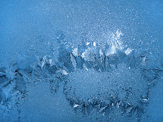 Image showing Ice pattern on winter glass