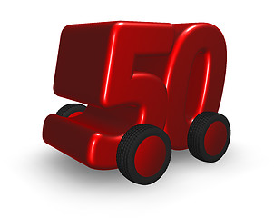 Image showing number fifty on the road