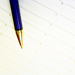 Image showing Color pencil and agenda