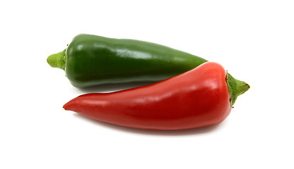 Image showing Hot green and red chilis