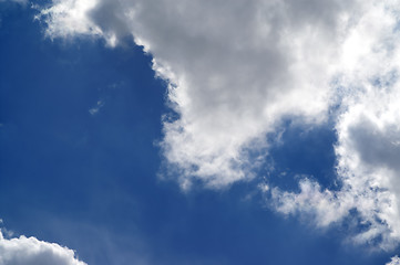 Image showing Blue sky with sunlight clouds 