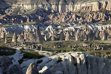 Image showing View of Cappadocia valley at sun sunset