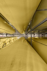 Image showing Industrial interior with welded silos