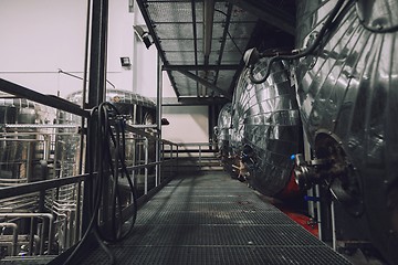 Image showing Industrial interior of an alcohol factory