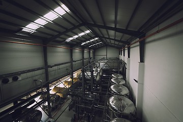 Image showing Industrial interior of an alcohol factory