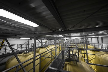 Image showing Industrial interior with welded silos