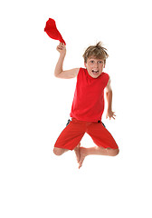 Image showing Boy with Zest for Life Leaping