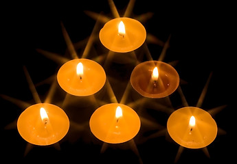 Image showing Triangle of Candles