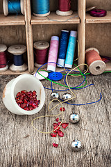 Image showing set for needlework beaded