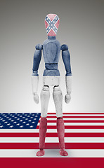 Image showing Wood figure mannequin with US state flag bodypaint - Mississippi