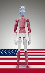 Image showing Wood figure mannequin with US state flag bodypaint - Georgia