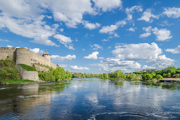 Image showing Beautiful view of the Ivangorod Fortress