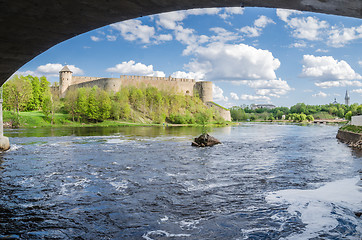 Image showing Beautiful view of the Ivangorod Fortress