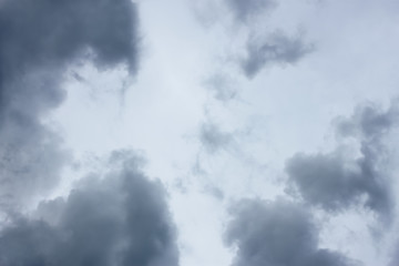 Image showing Cloudscape with dark tragic clouds