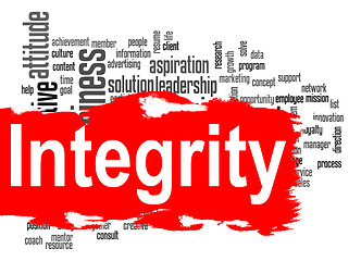 Image showing Integrity word cloud with red banner