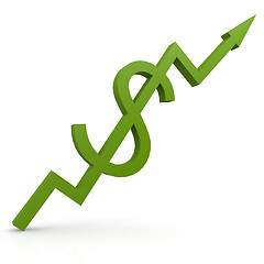 Image showing Green graph with dollar sign up