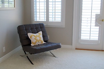 Image showing leather seat in empty room