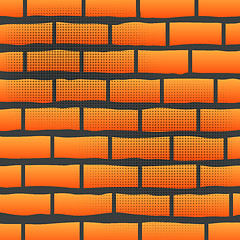 Image showing Orange Grunge Brick Wall