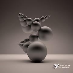 Image showing 3d abstract spheres composition. Vector illustration. 