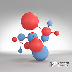 Image showing Molecular structure with spheres. 3d vector Illustration. 