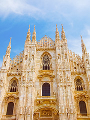 Image showing Retro look Milan cathedral