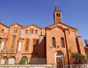 Image showing Retro look Sant Eustorgio church Milan