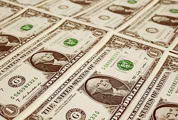 Image showing Retro look Dollar notes 1 Dollar