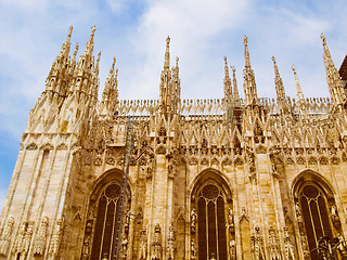 Image showing Retro look Milan cathedral