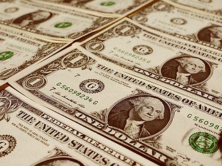 Image showing Retro look Dollar notes 1 Dollar