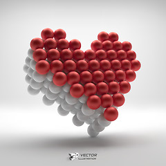 Image showing Love heart symbol. Design element. 3d vector illustration.