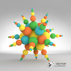 Image showing 3d abstract spheres composition. Vector illustration. 