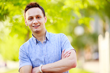 Image showing Young man outdoors portrait 