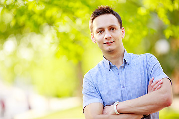 Image showing Young man outdoors portrait 