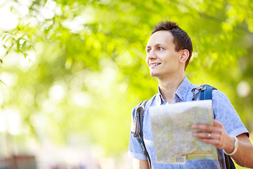 Image showing Tourist with map. 