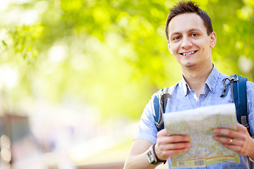 Image showing Tourist with map. 