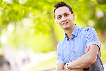 Image showing Young man outdoors portrait 