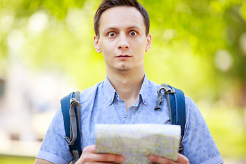 Image showing Tourist with map. 