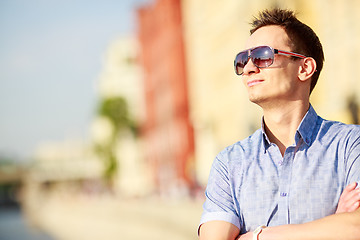 Image showing Portrait of a handsome young man with sunglasses