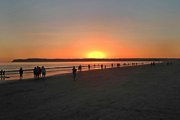 Image showing Sunset over Ocean