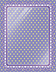 Image showing Lace frame with glass on the background polka dots