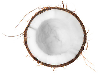 Image showing Half of coconut top view