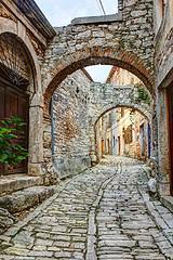 Image showing A typical street in Bale or Valle in Croatia