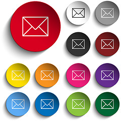 Image showing Mail Envelope Icon Circle Color Set