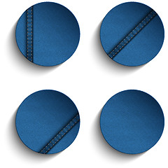 Image showing Jeans Circle Blue Denim Button