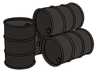 Image showing Metal barrels