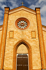 Image showing villa cortese italy   church  varese  the old door entrance  