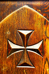 Image showing castellanza blur  closed wood italy   cross