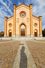 Image showing villa italy   church  varese  the old door  